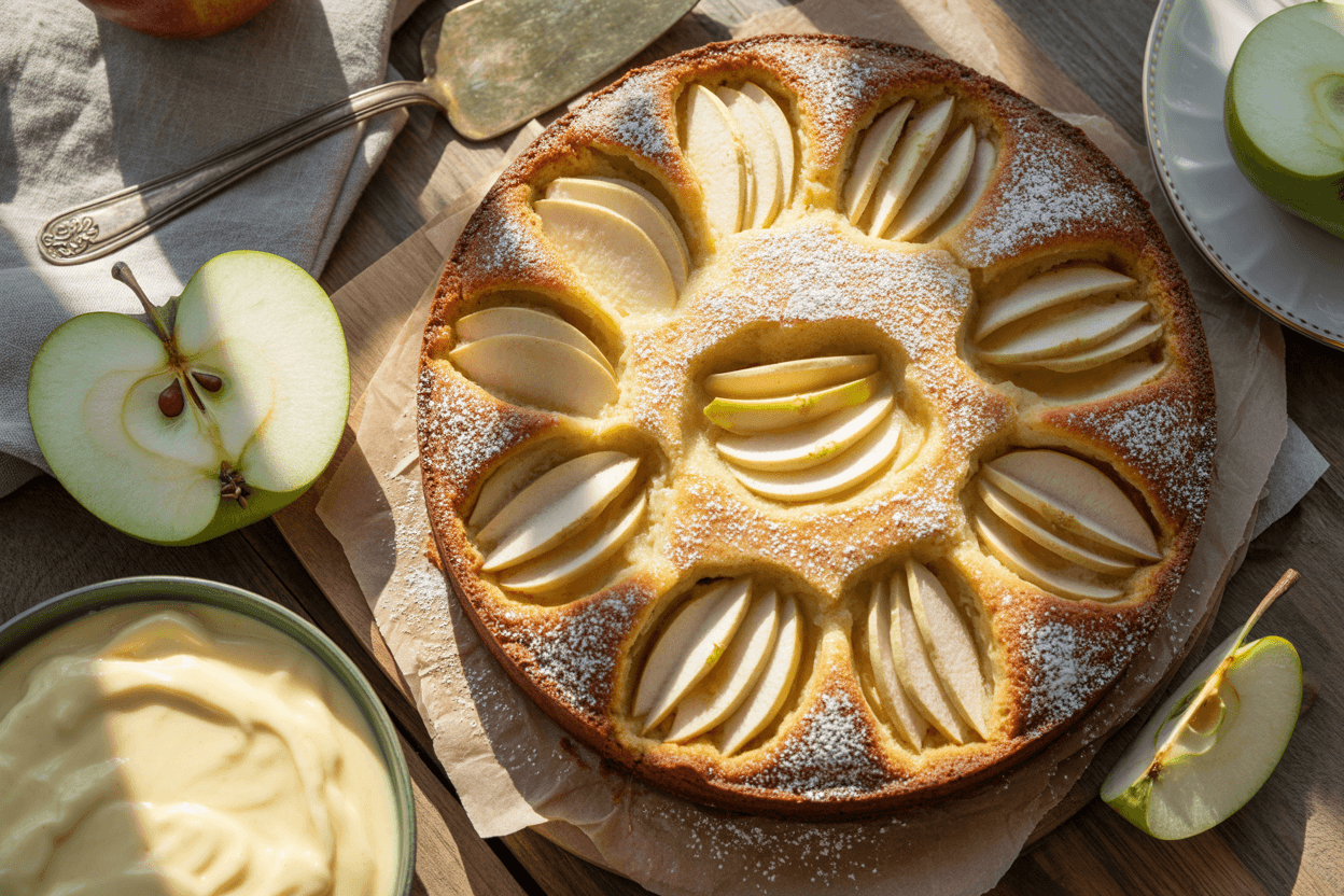 Apfel Pudding Kuchen