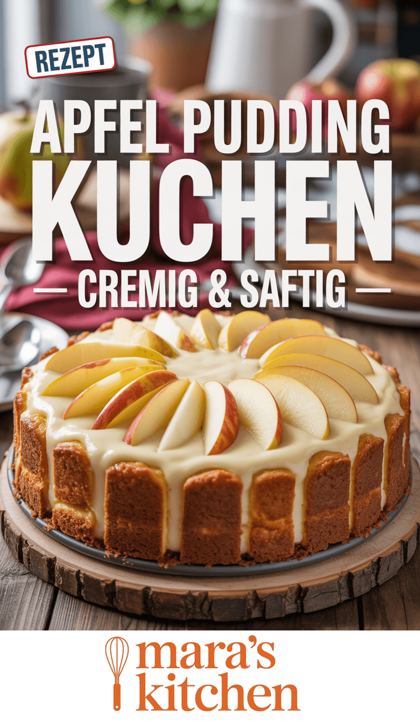 Apfel Pudding Kuchen - Kuchen Rezept