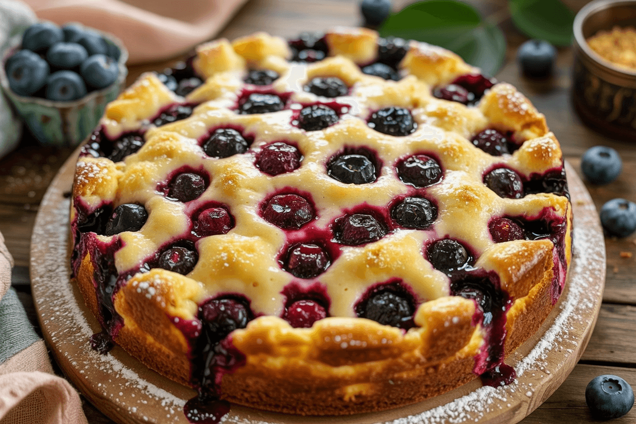 Blaubeerkuchen mit Schmand