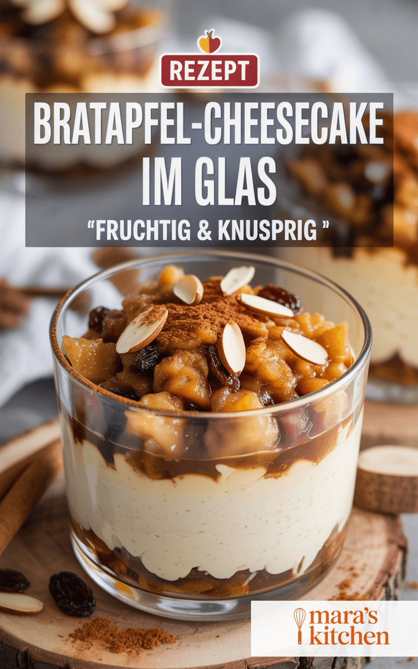Bratapfel-Cheesecake im Glas - Dessert Rezept