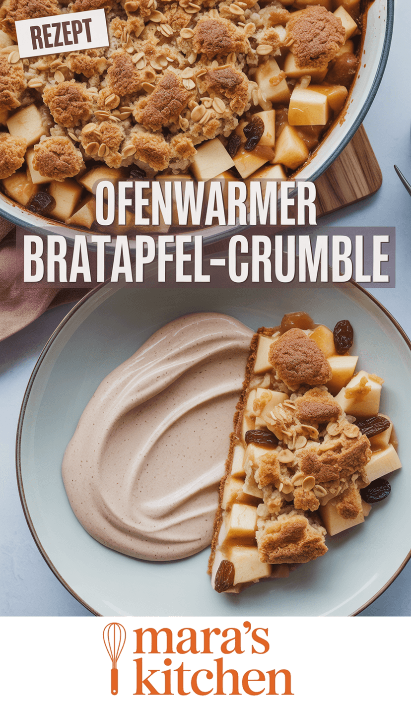 Bratapfel-Crumble auf Zimtcreme - Dessert Rezept