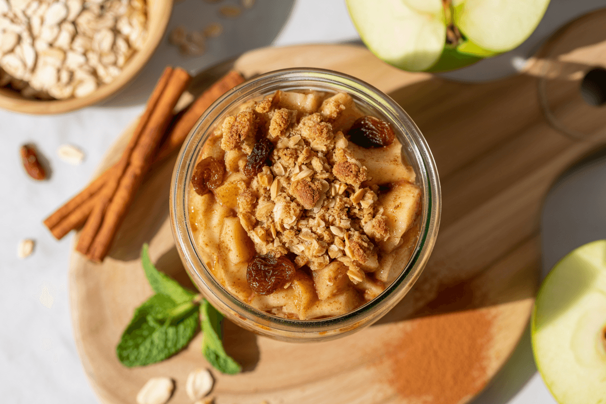 Bratapfel-Crumble im Glas