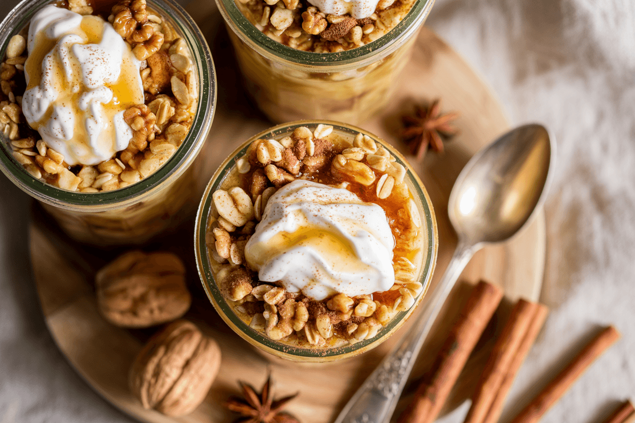 Bratapfel-Dessert im Glas