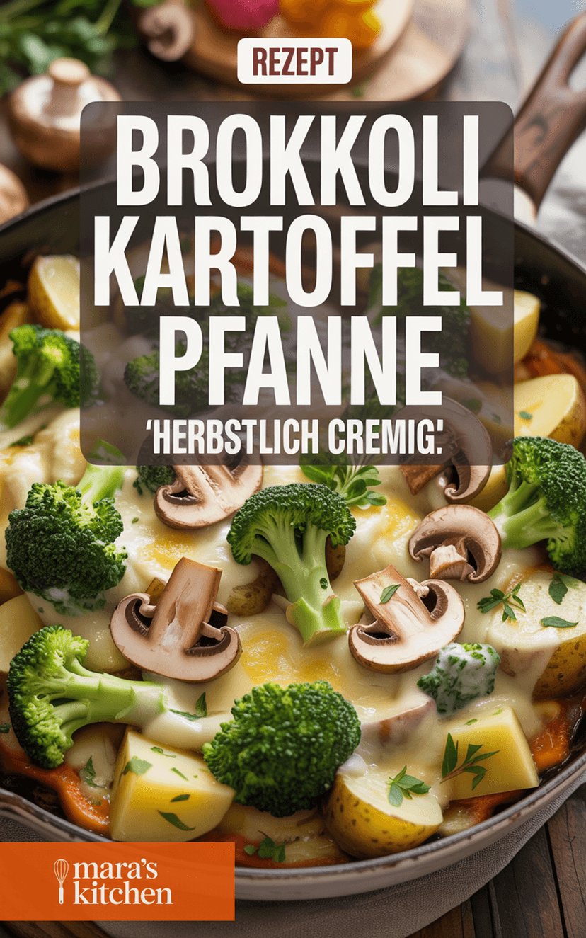 Brokkoli Kartoffel Pfanne mit Pilzen und Käse - Hauptgericht Rezept