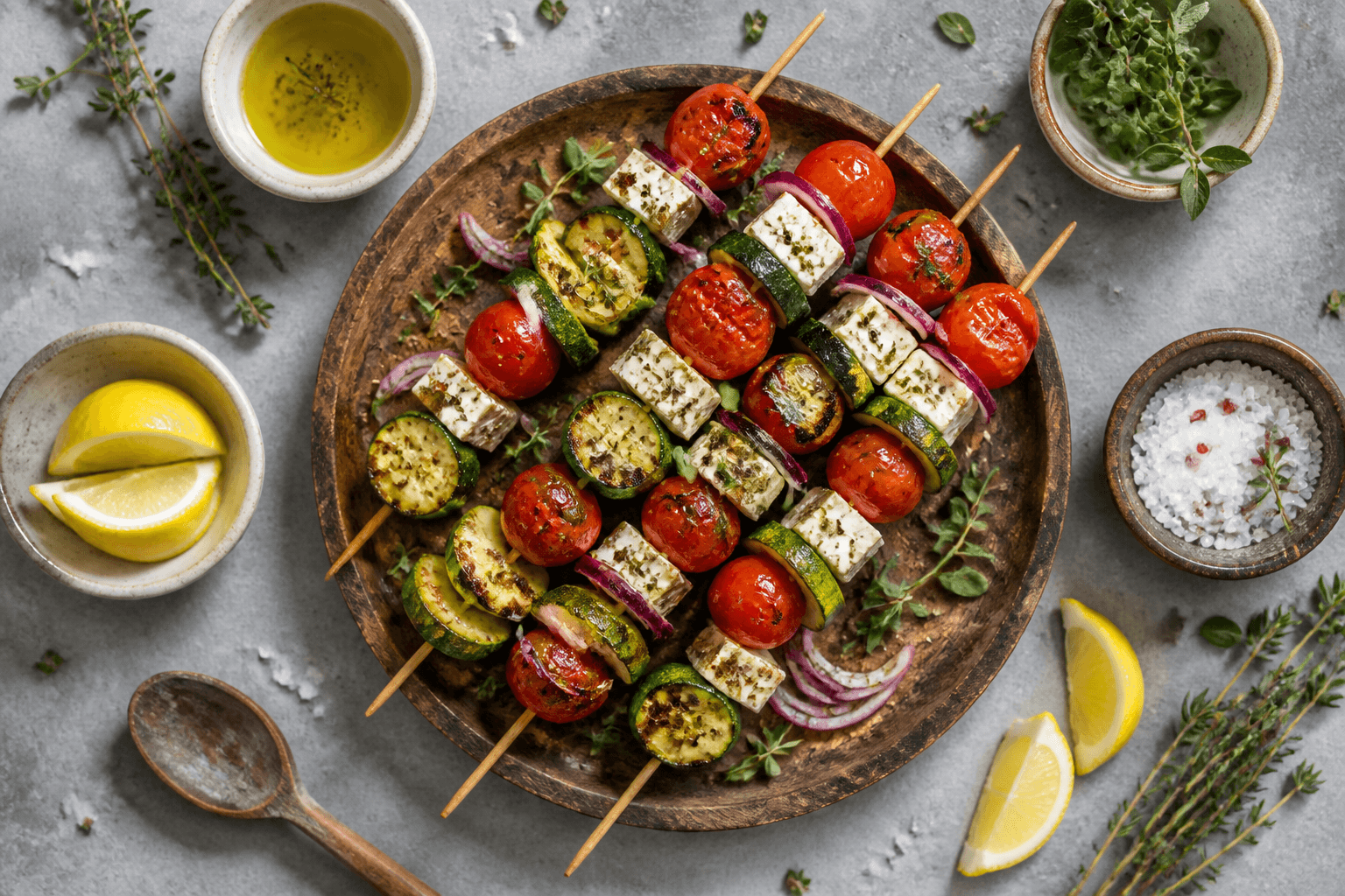Bunte Zucchini-Schafskäse-Spieße: Mediterraner Grillgenuss zum Verlieben