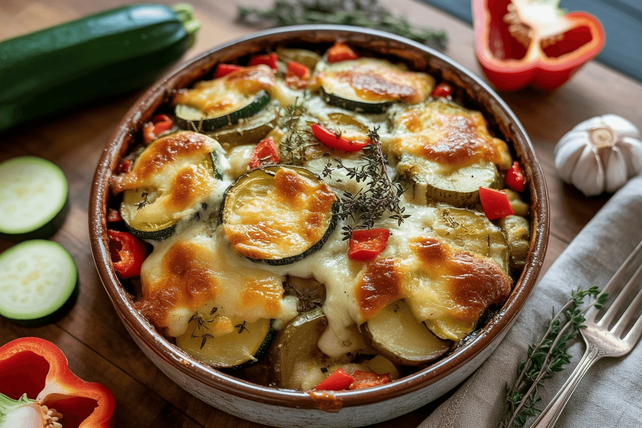 Bunter Kartoffel-Zucchini-Auflauf