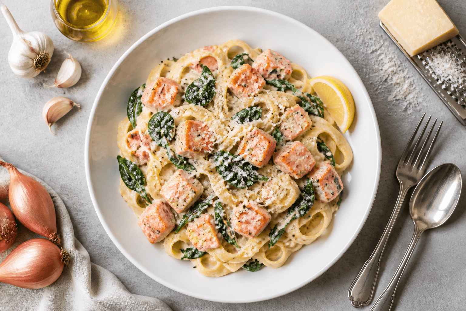 Cremige Lachs-Spinat-Pasta: italienischer Genuss in 30 Minuten