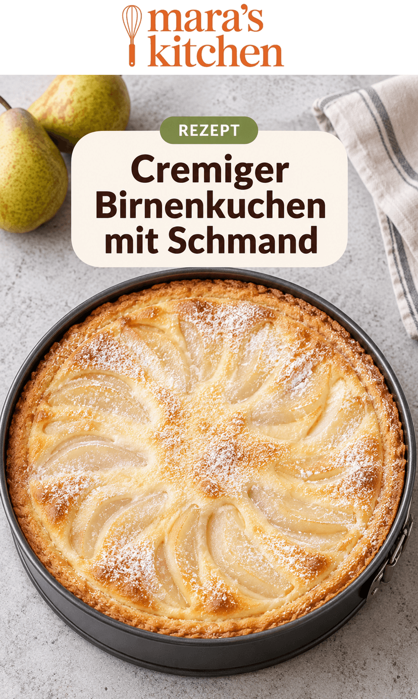 Cremiger Birnenkuchen mit Schmand: Fruchtig, saftig & unwiderstehlich - Backen Rezept