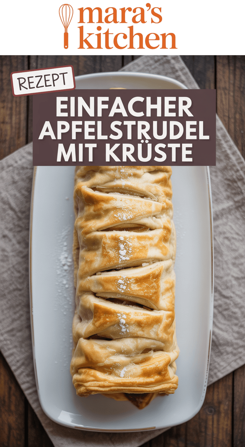 Einfacher Apfelstrudel aus Blätterteig - Dessert Rezept