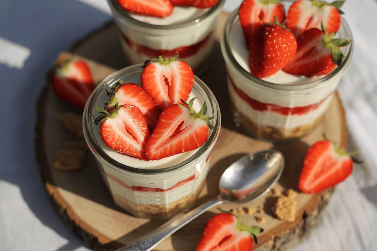 Erdbeer-Cheesecake im Glas