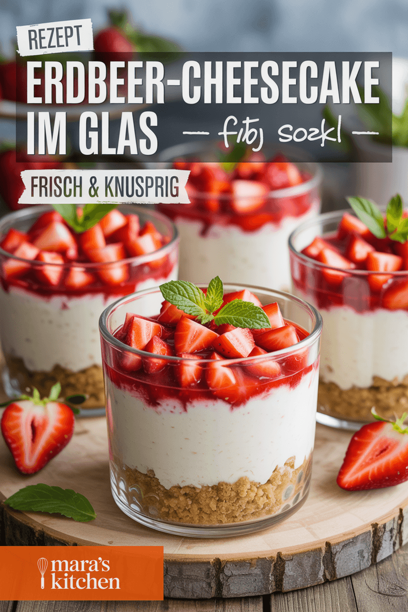 Erdbeer-Cheesecake im Glas - Dessert Rezept