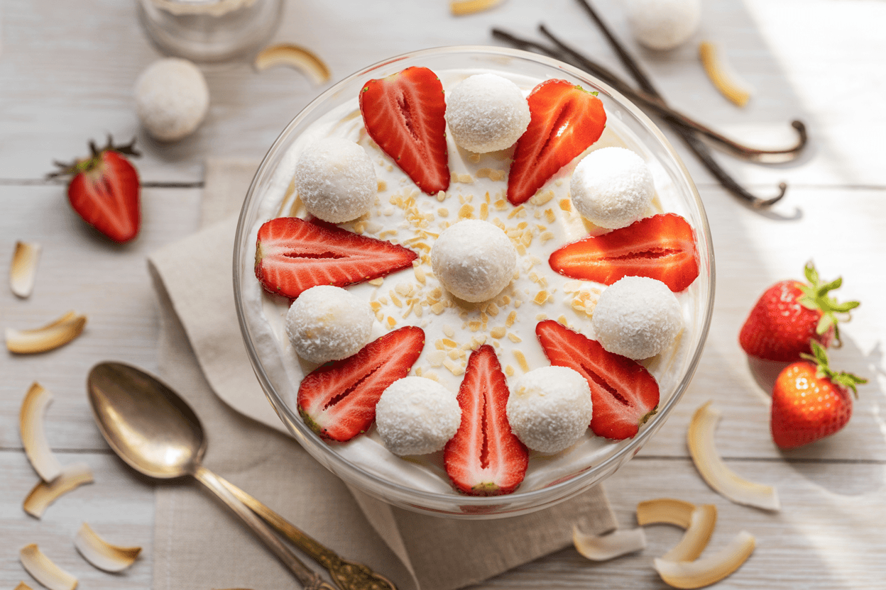 Erdbeer-Raffaello-Dessert