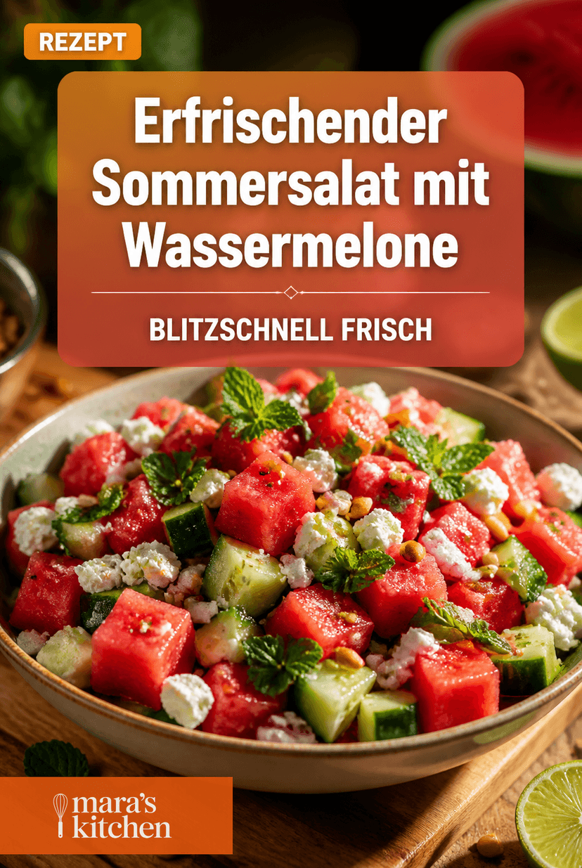 Erfrischender Sommersalat mit Wassermelone: Leicht, bunt & einfach unwiderstehlich - Salat Rezept