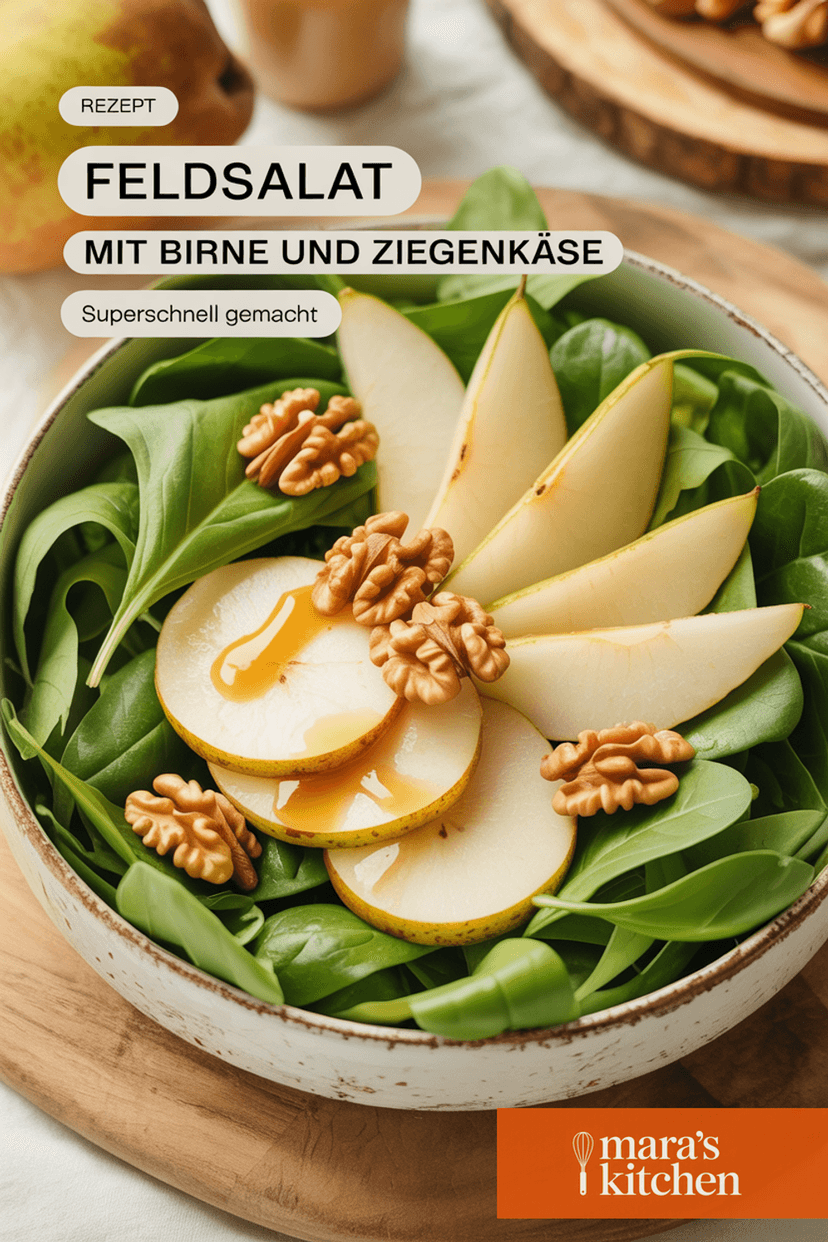 Feldsalat mit Walnüssen, Birnen und Ziegenkäse - Salat Rezept