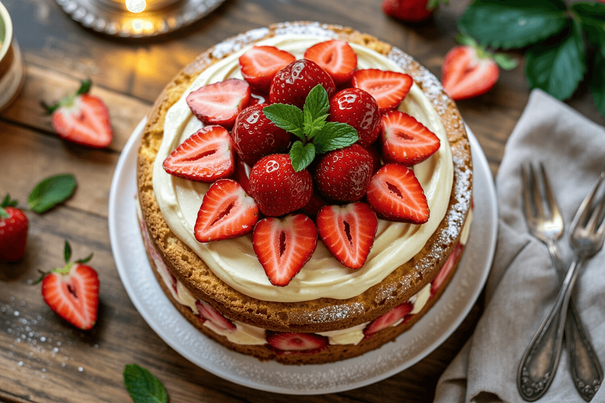 Fluffiger Erdbeer-Biskuitkuchen: Sommergenuss wie vom Konditor