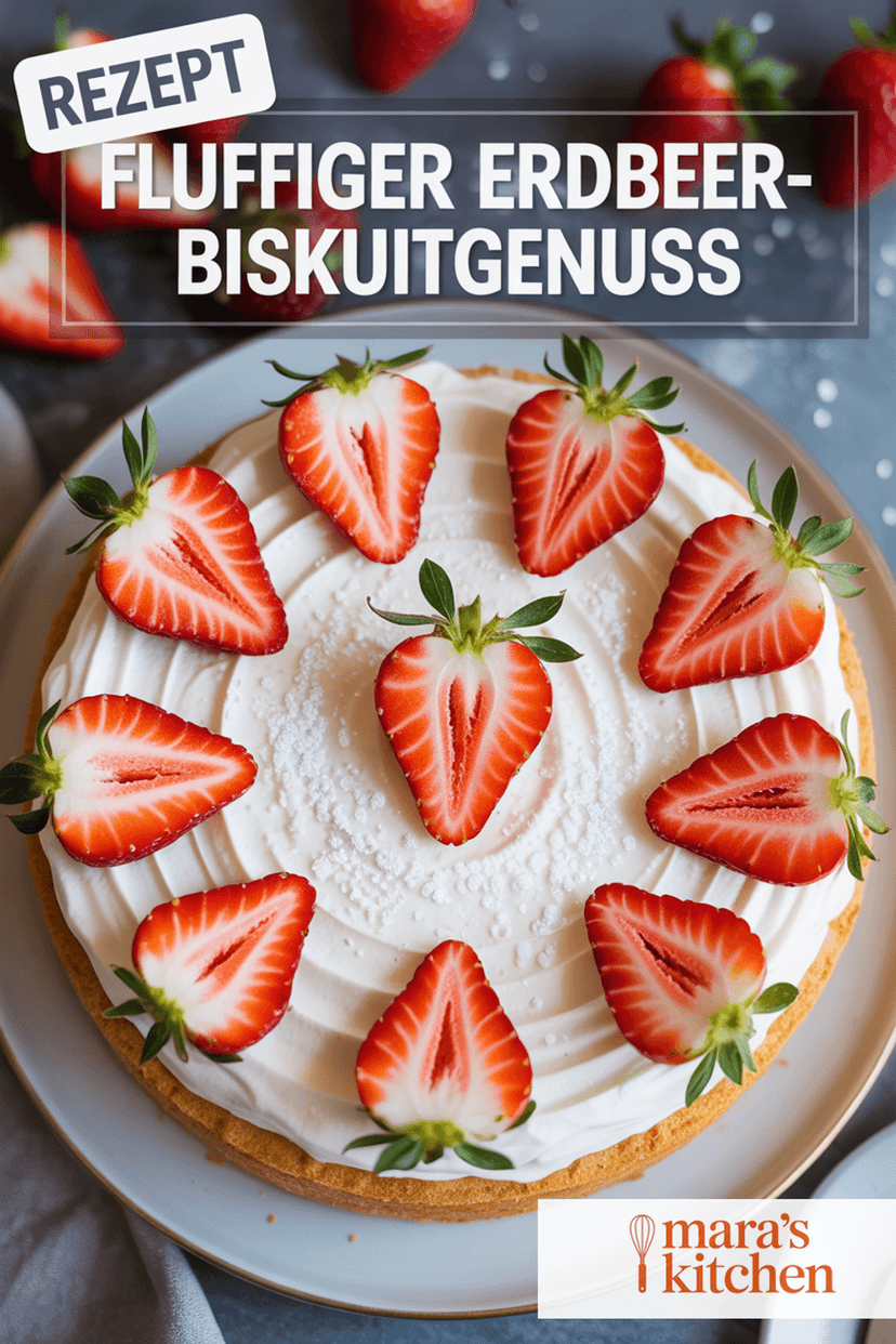 Fluffiger Erdbeer-Biskuitkuchen: Sommergenuss wie vom Konditor - Kuchen Rezept