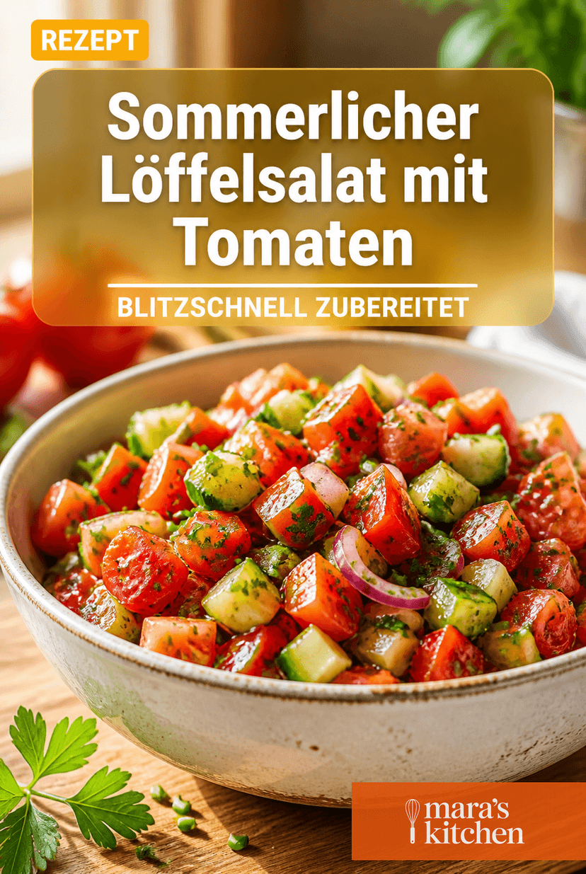 Frisch & leicht: Sommerlicher Löffelsalat mit Tomaten und Kräutern - Salat Rezept