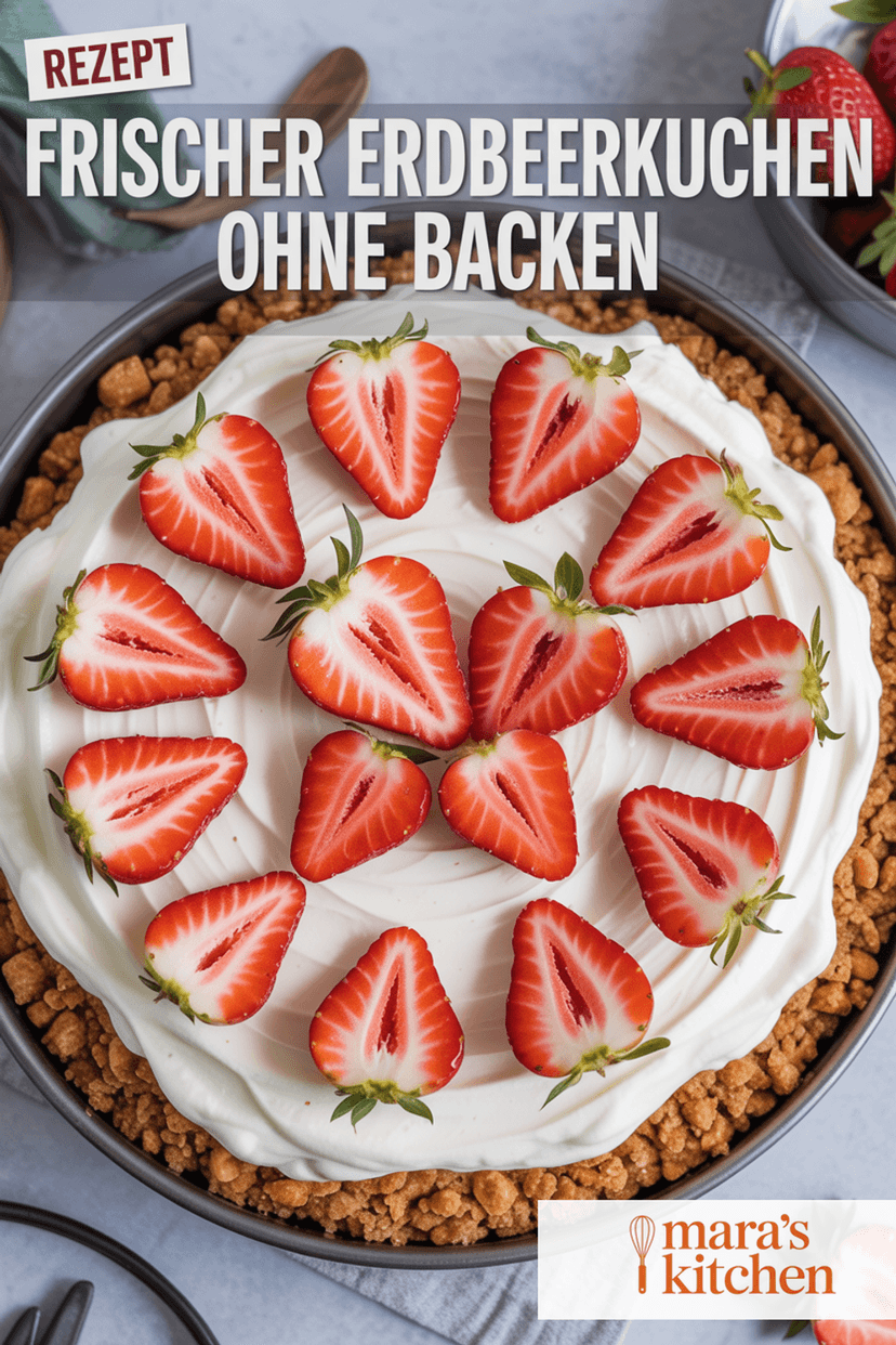 Frischer Erdbeerkuchen ohne Backen: Sommergenuss in 30 Minuten - Kuchen Rezept