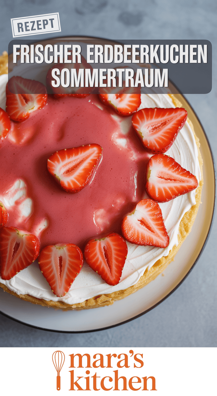 Frischer Erdbeerkuchen: Sommergenuss auf lockerem Biskuit - Kuchen Rezept