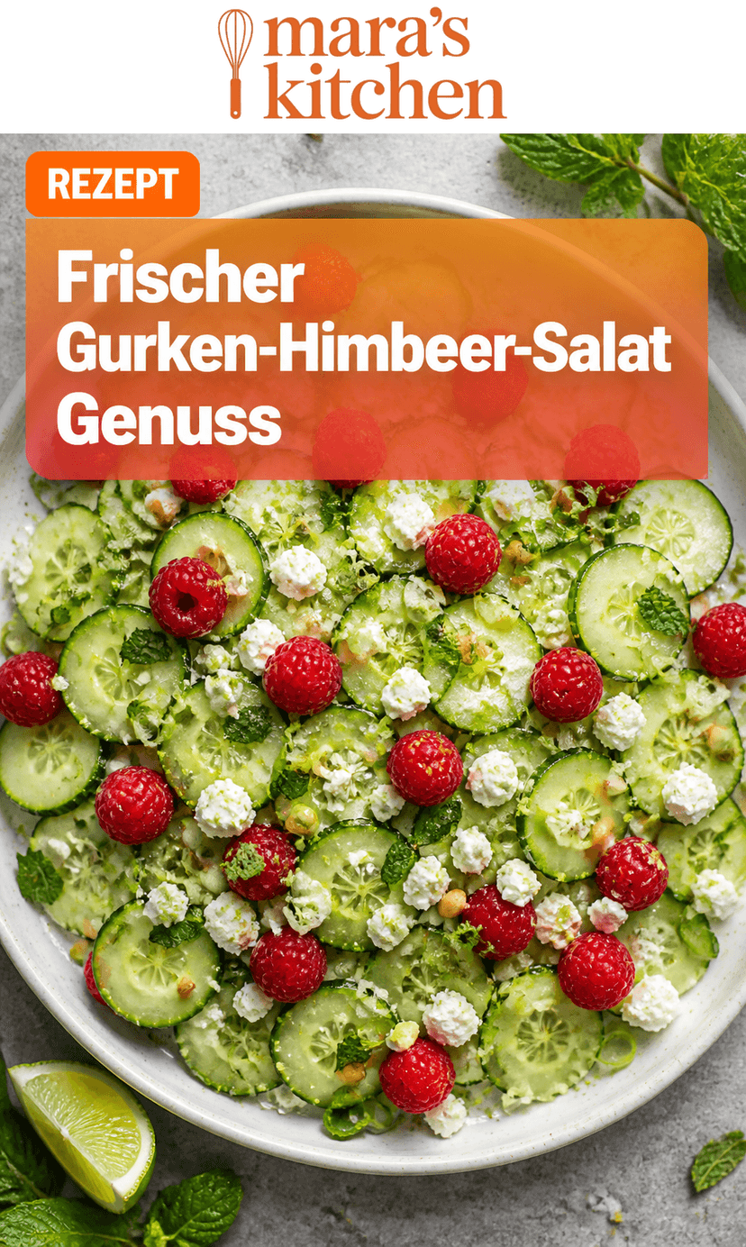 Frischer Gurken-Himbeer-Salat: Sommer auf dem Teller, blitzschnell & raffiniert - Salat Rezept