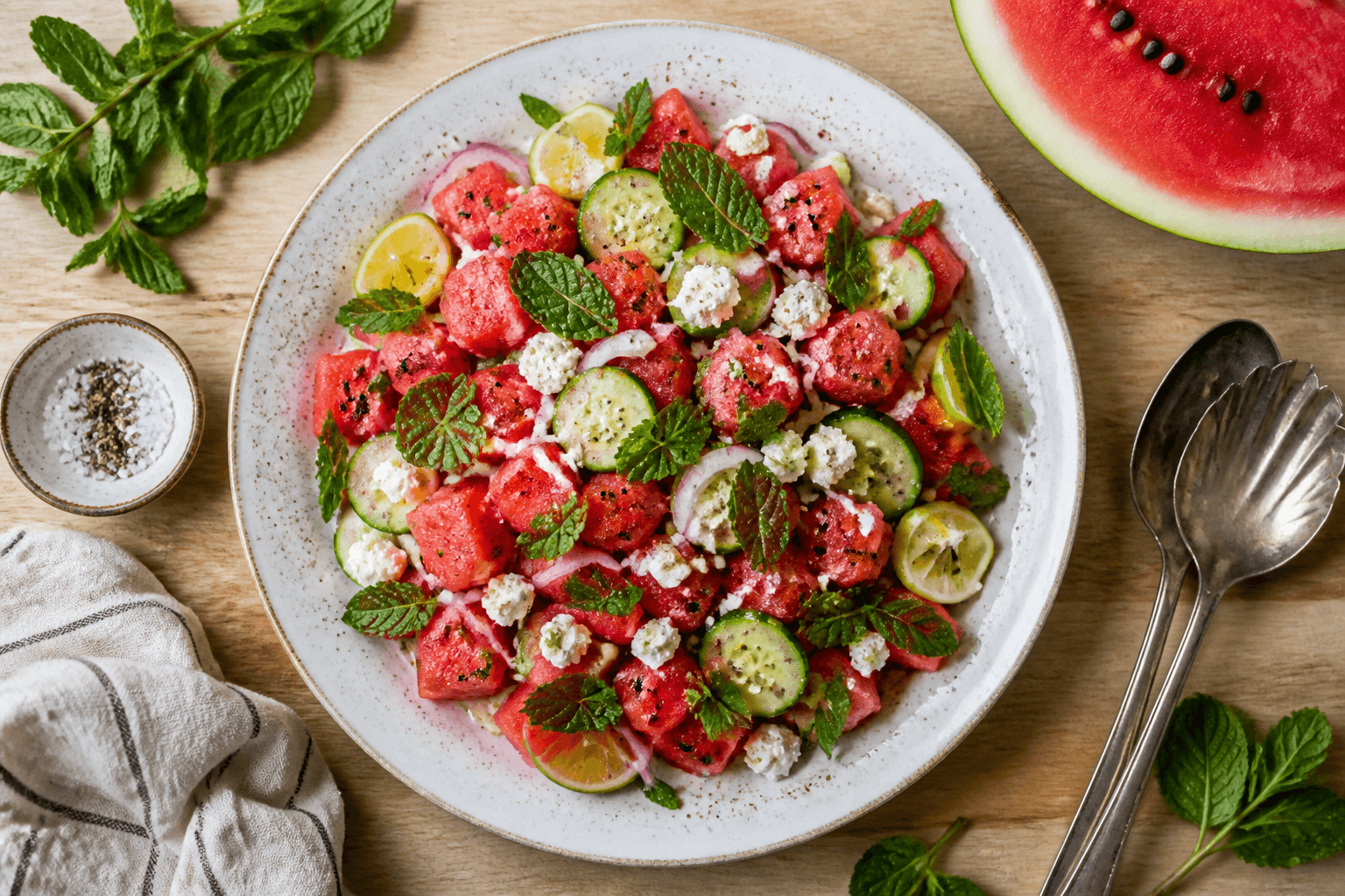 Frischer Sommersalat mit Melone: Genuss pur an heißen Tagen