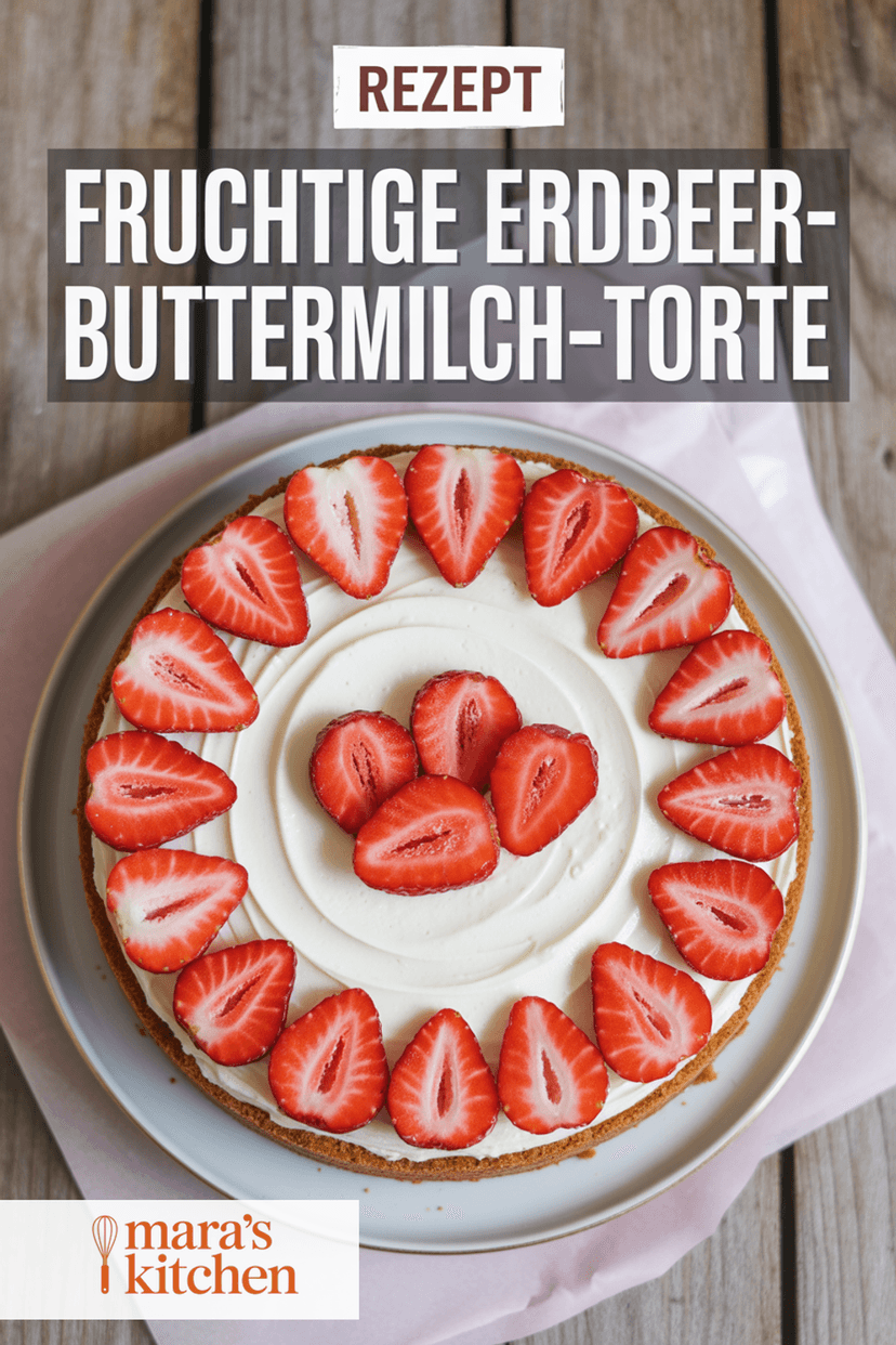 Fruchtige Erdbeer-Buttermilch-Torte: cremig, frisch & der Sommer auf dem Teller - Kuchen Rezept