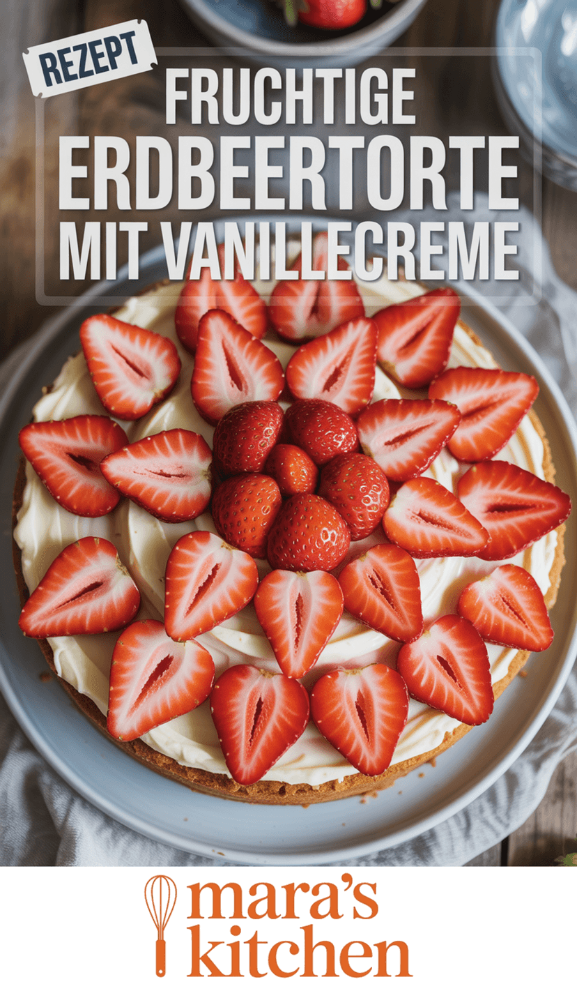 Fruchtige Erdbeertorte mit Schmand-Vanillecreme: Sommergenuss wie bei Oma - Kuchen Rezept