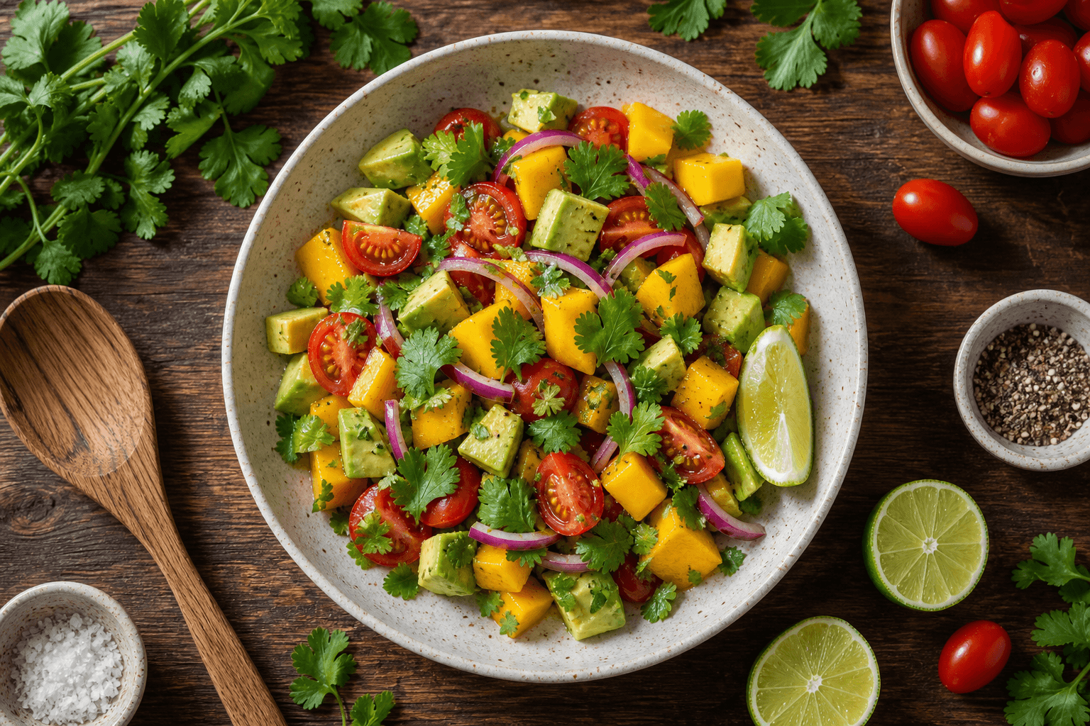 Fruchtiger Avocado-Mango-Salat: Sommerfeeling in 15 Minuten