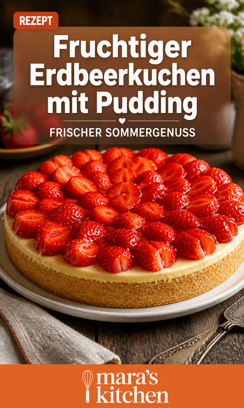 Fruchtiger Erdbeerkuchen mit Puddingcreme: Sommergenuss wie bei Oma - Backen Rezept