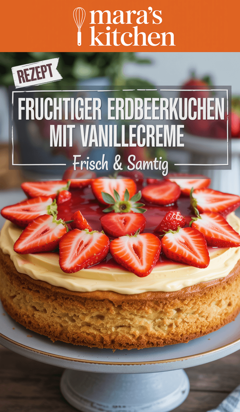 Fruchtiger Erdbeerkuchen mit Vanillecreme: Sommergenuss wie bei Oma - Kuchen Rezept
