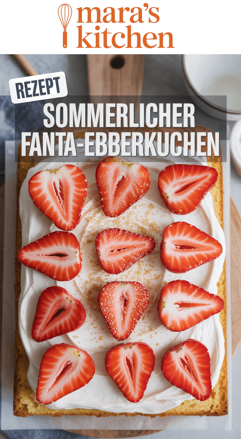 Fruchtiger Fanta-Kuchen mit Erdbeeren: Sommerlich, saftig und einfach - Kuchen Rezept