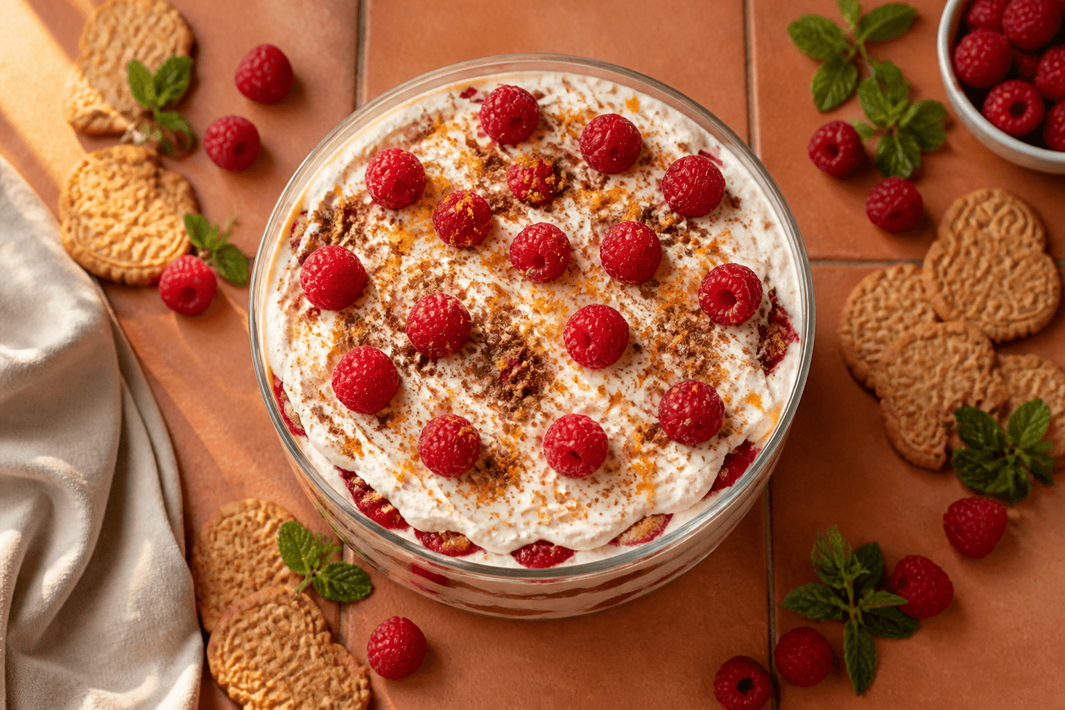 Fruchtiges Himbeer-Spekulatius-Tiramisu: cremig, festlich & ohne Kaffee