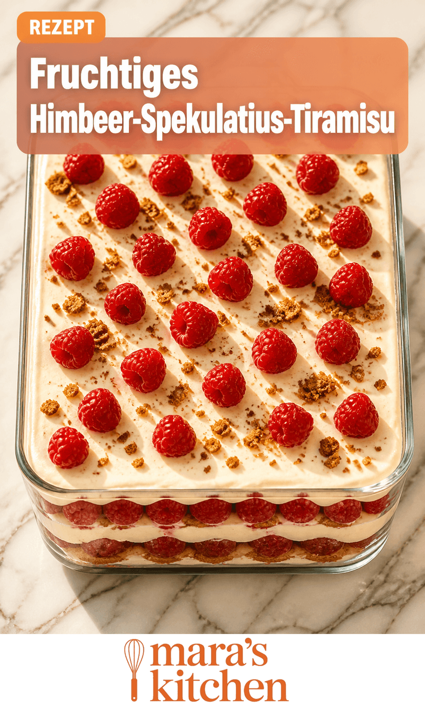 Fruchtiges Himbeer-Spekulatius-Tiramisu: cremig, festlich & ohne Kaffee - Dessert Rezept