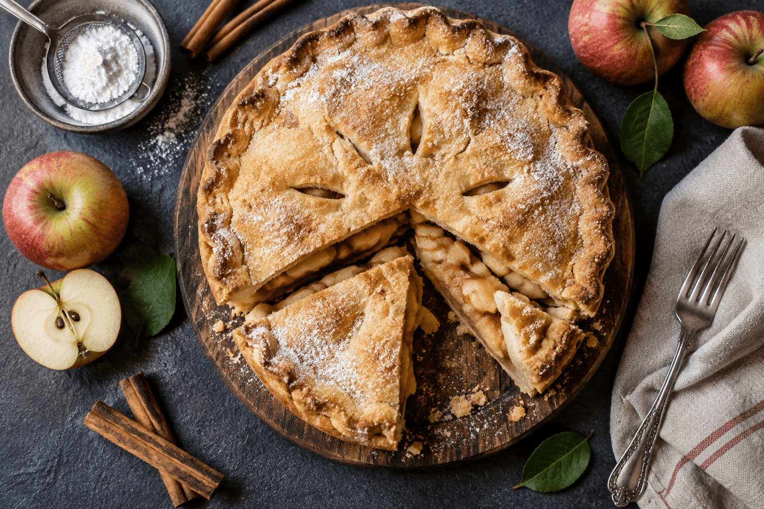 Gedeckter Apfelkuchen wie von Oma: herbstlich, saftig & himmlisch duftend