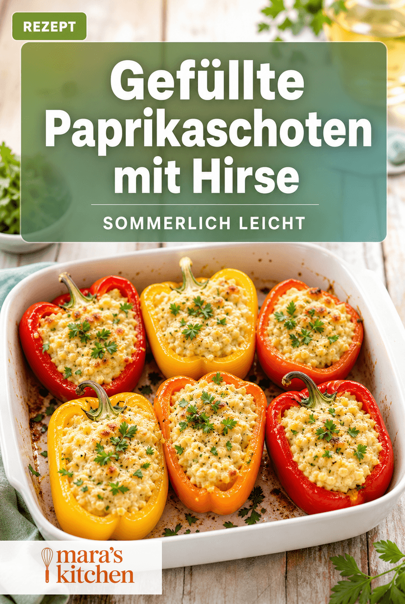 Gefüllte Paprikaschoten mit Hirse & Hüttenkäse: sommerlich leicht und proteinreich - Hauptgericht Rezept