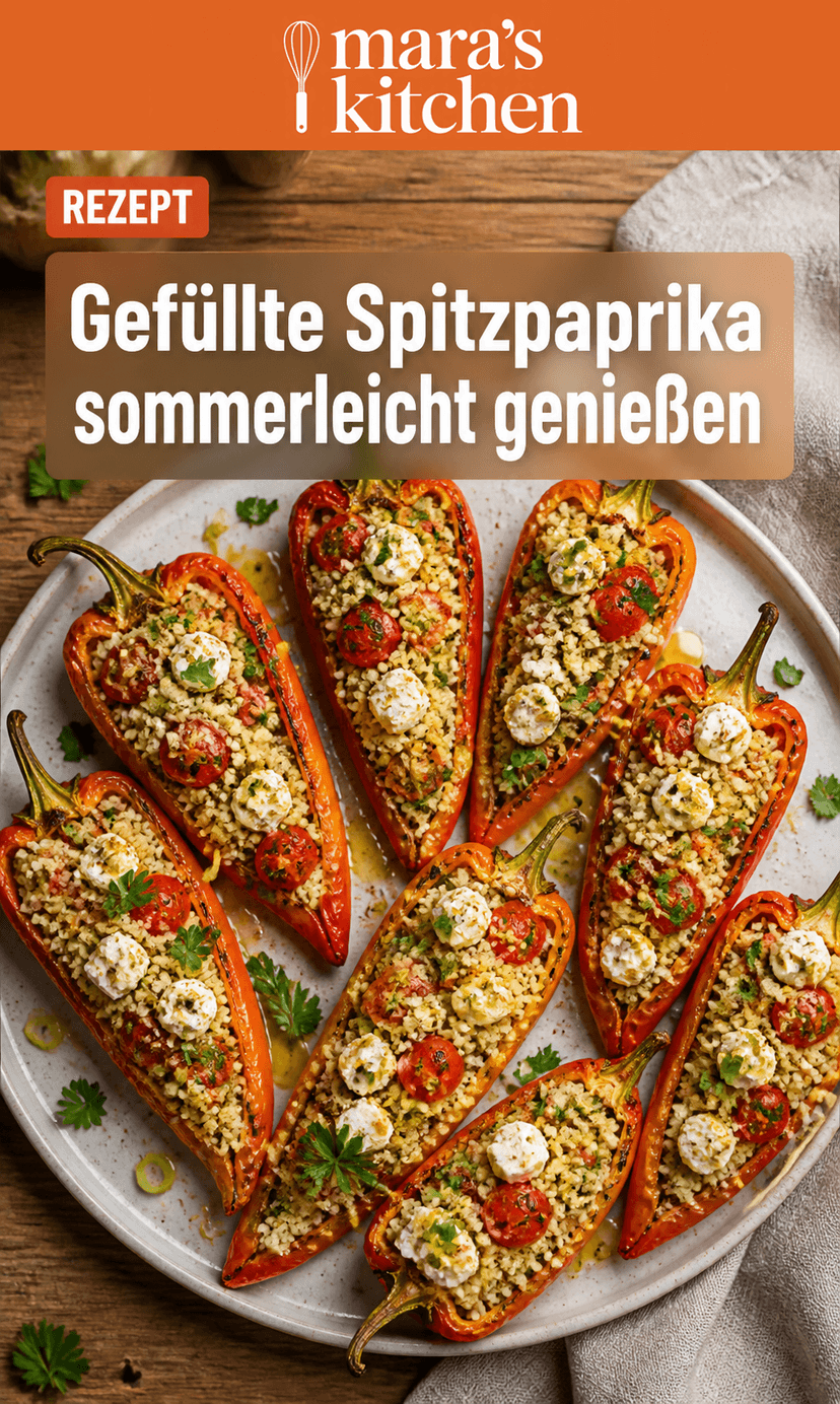 Gefüllte Spitzpaprika mit Couscous: bunt, aromatisch & sommerleicht - Hauptgericht Rezept