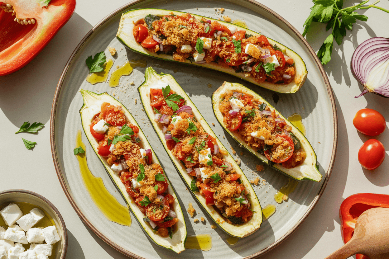 Gefüllte Zucchini aus dem Airfryer