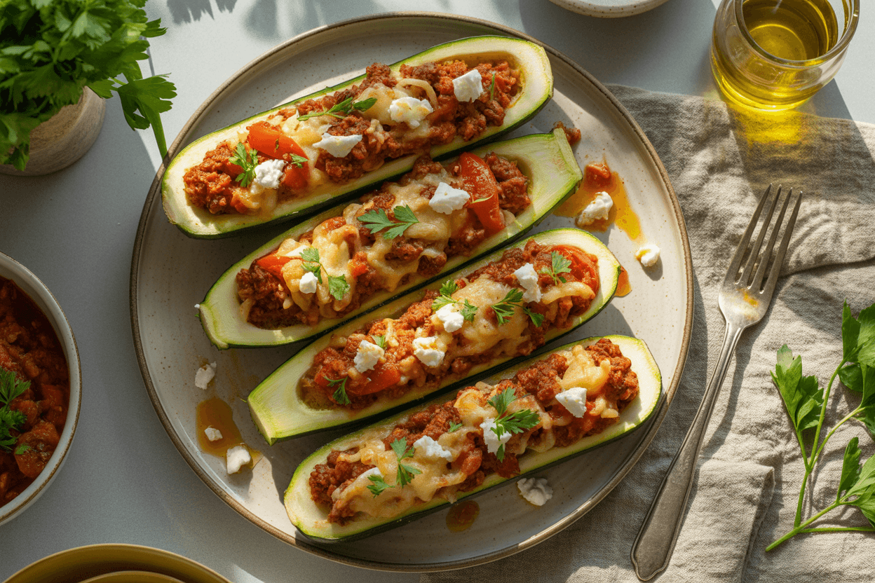 Gefüllte Zucchini – Mediterran & Herzhaft