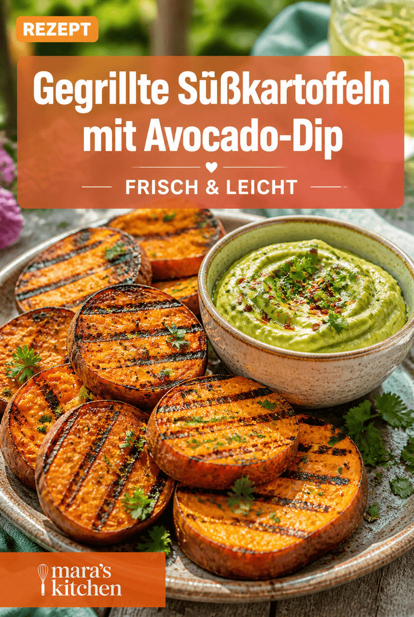 Gegrillte Süßkartoffeln & Avocado-Dip: Sommerfeeling auf dem Teller - Beilage Rezept