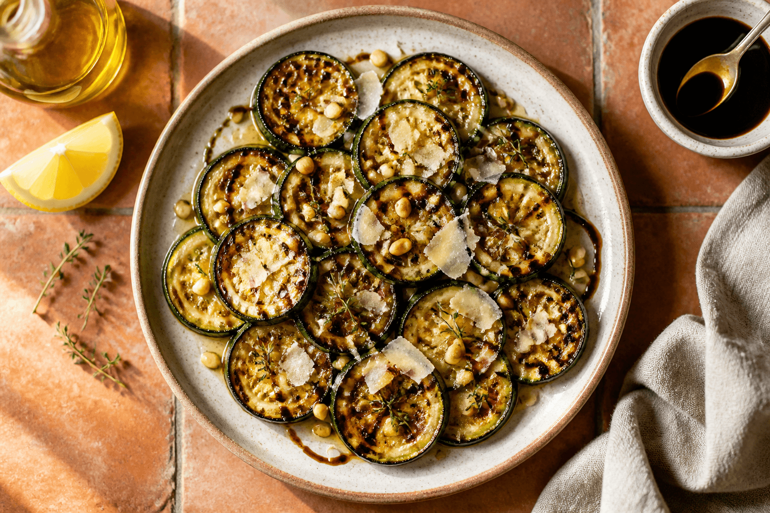 Gegrillte Zucchini mit Balsamico-Glasur: sommerlich, aromatisch & blitzschnell