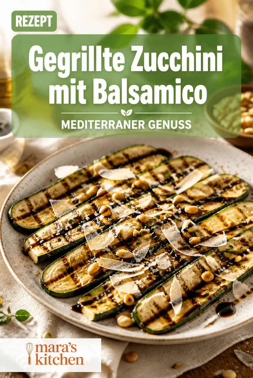 Gegrillte Zucchini mit Balsamico-Glasur: sommerlich, aromatisch & blitzschnell - Beilage Rezept