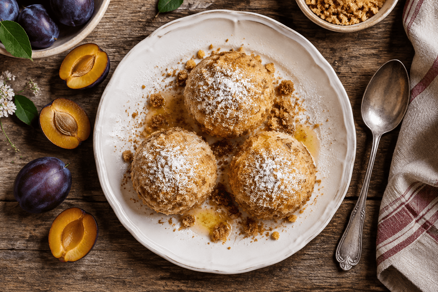 Goldene Zwetschgenknödel: Omas süßes Herbstglück mit Butterbröseln