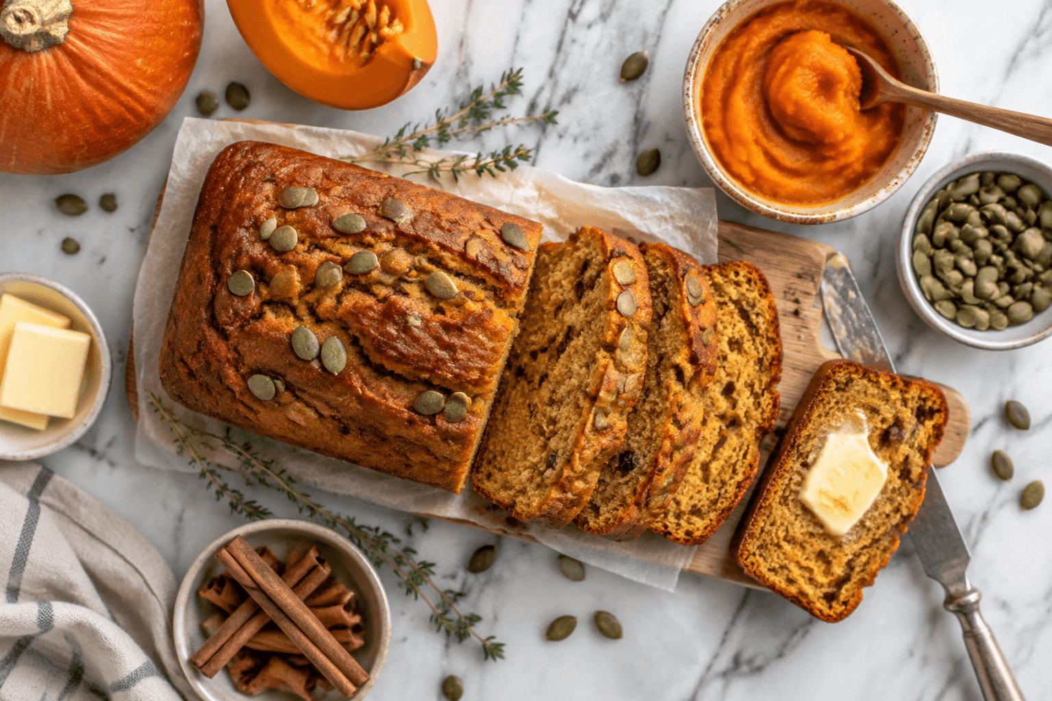Goldenes Kürbisbrot: Saftig, würzig & perfekt für den Herbst