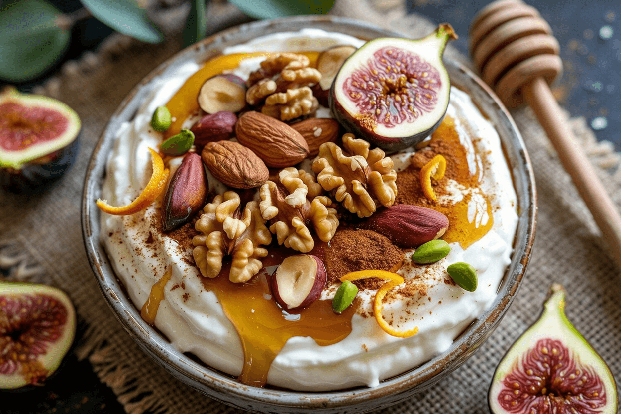 Griechischer Joghurt mit Honig und Nüssen