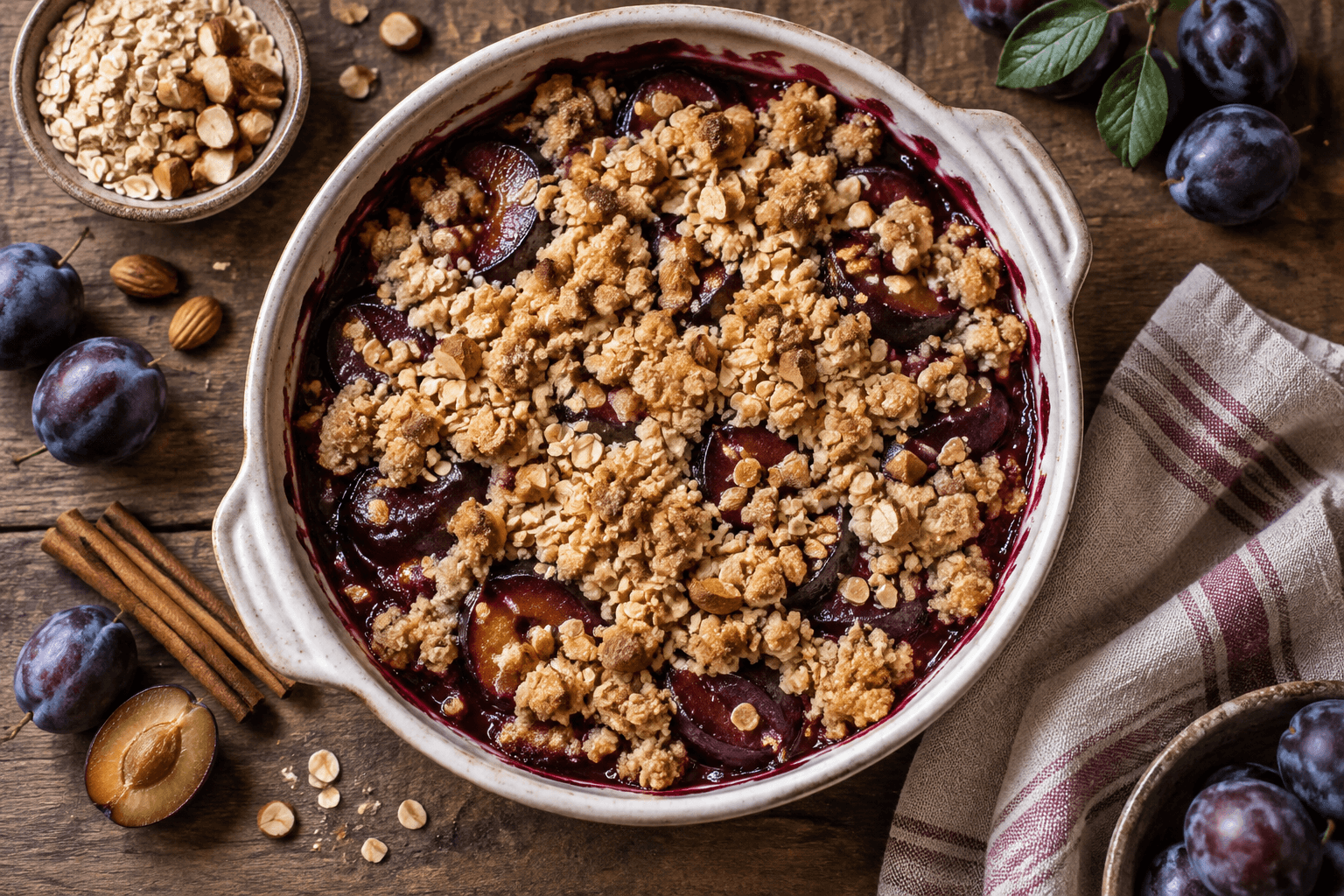 Herbstlicher Zwetschgen-Crumble: knusprig, fruchtig & unwiderstehlich