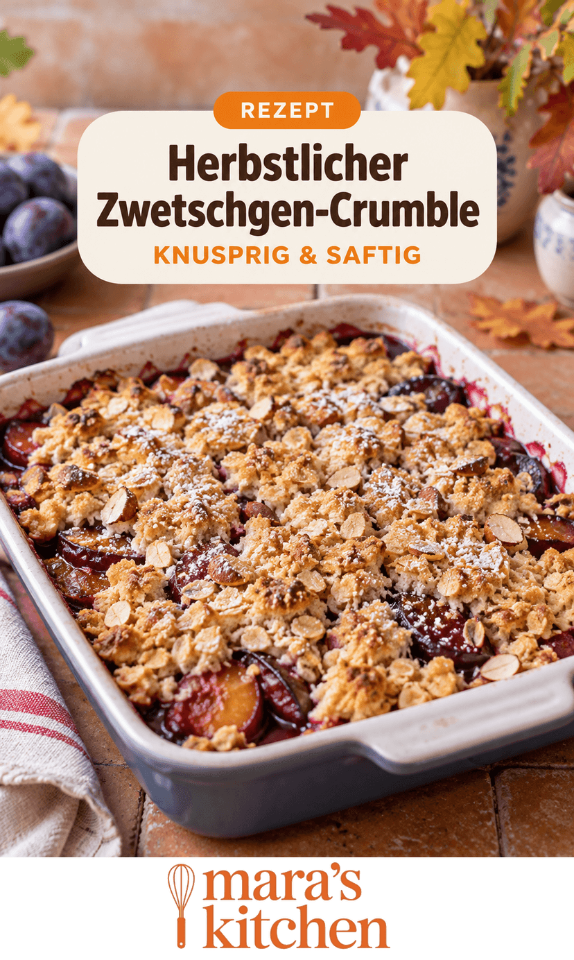 Herbstlicher Zwetschgen-Crumble: knusprig, fruchtig & unwiderstehlich - Dessert Rezept