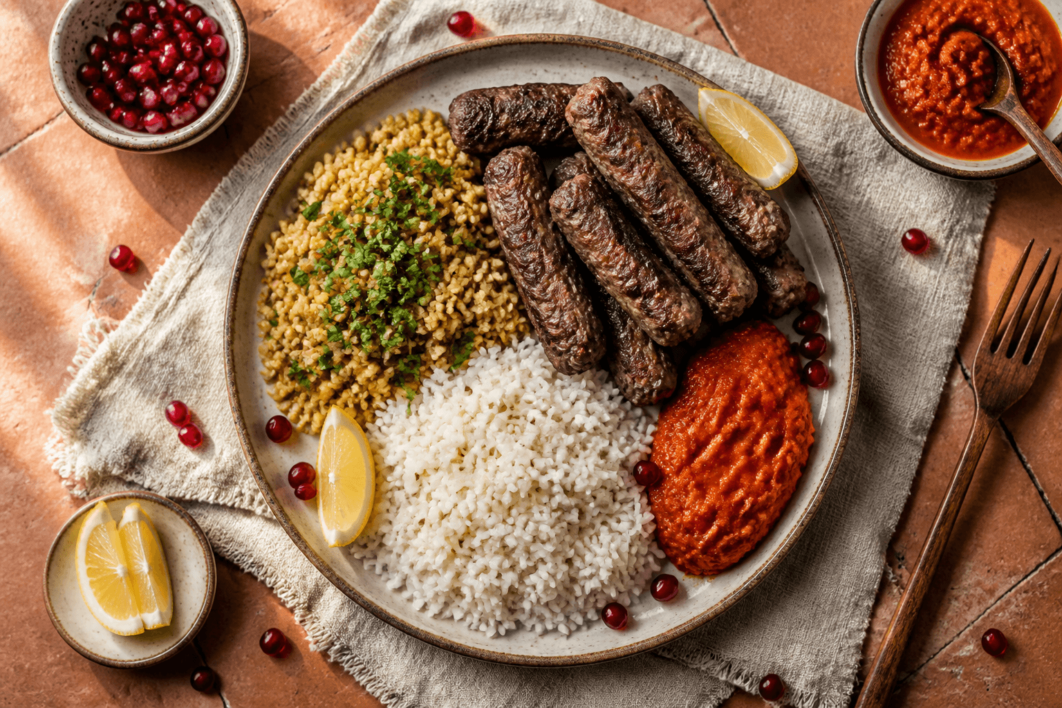 Herzhafte Cevapcici mit Dinkelbulgur und Ingwerreis: Balkan-Genuss trifft Frische