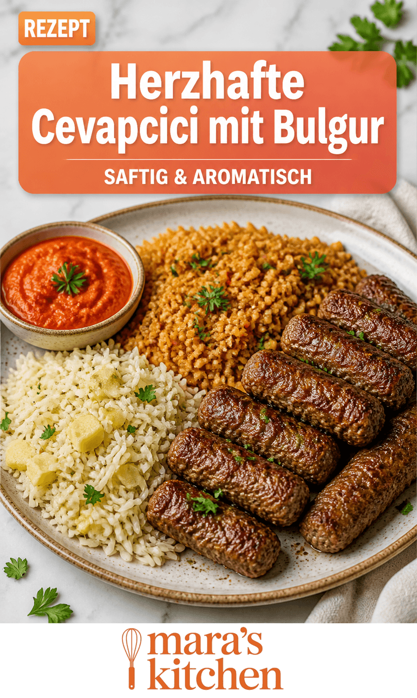 Herzhafte Cevapcici mit Dinkelbulgur und Ingwerreis: Balkan-Genuss trifft Frische - Hauptgericht Rezept