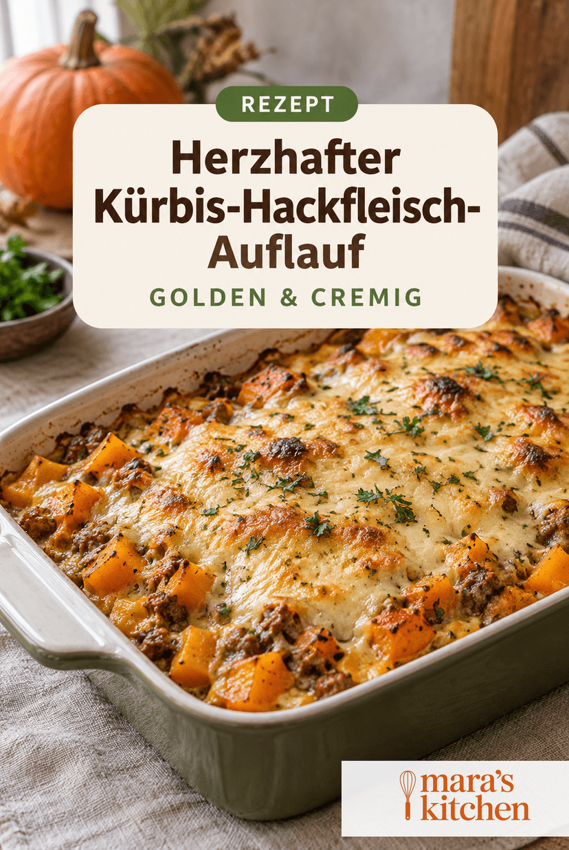 Herzhafter Kürbis-Hackfleisch-Auflauf: Ofenglück für kalte Tage - Hauptgericht Rezept