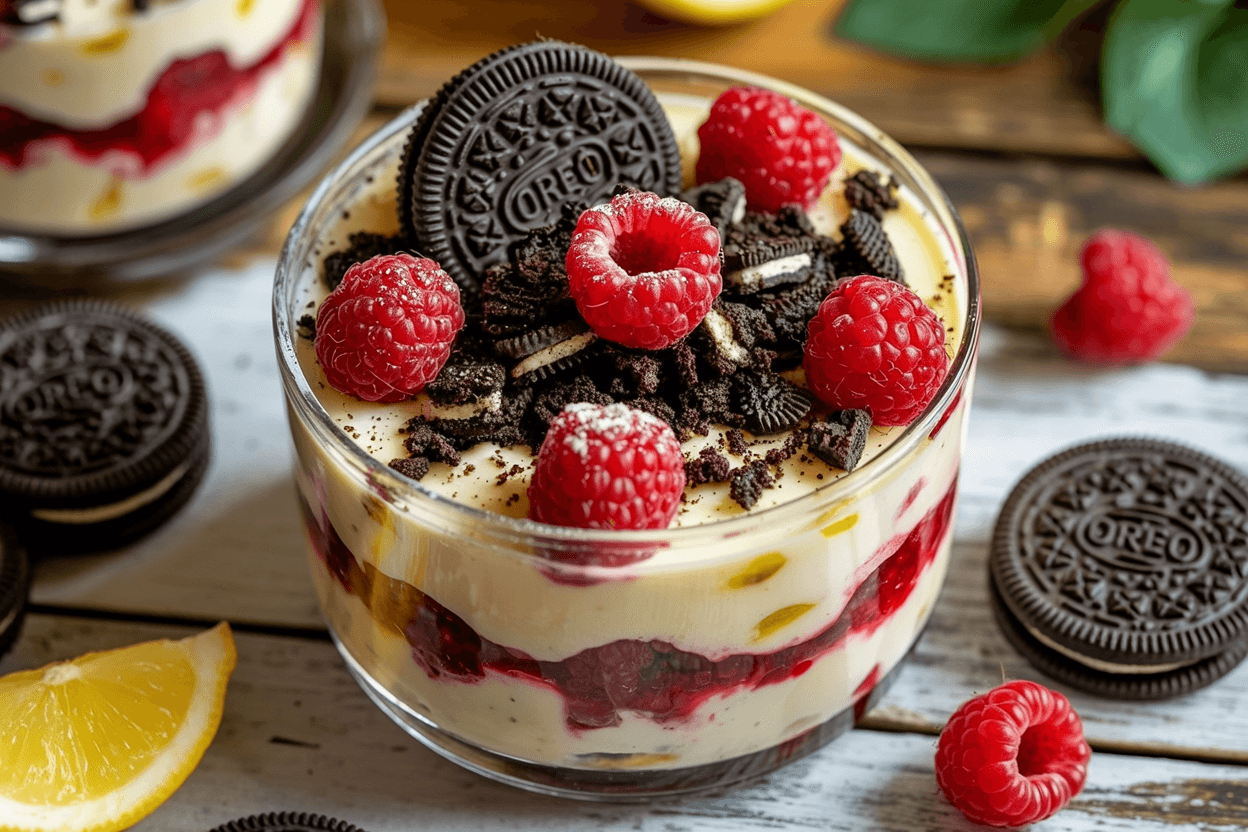 Himbeer-Oreo-Dessert